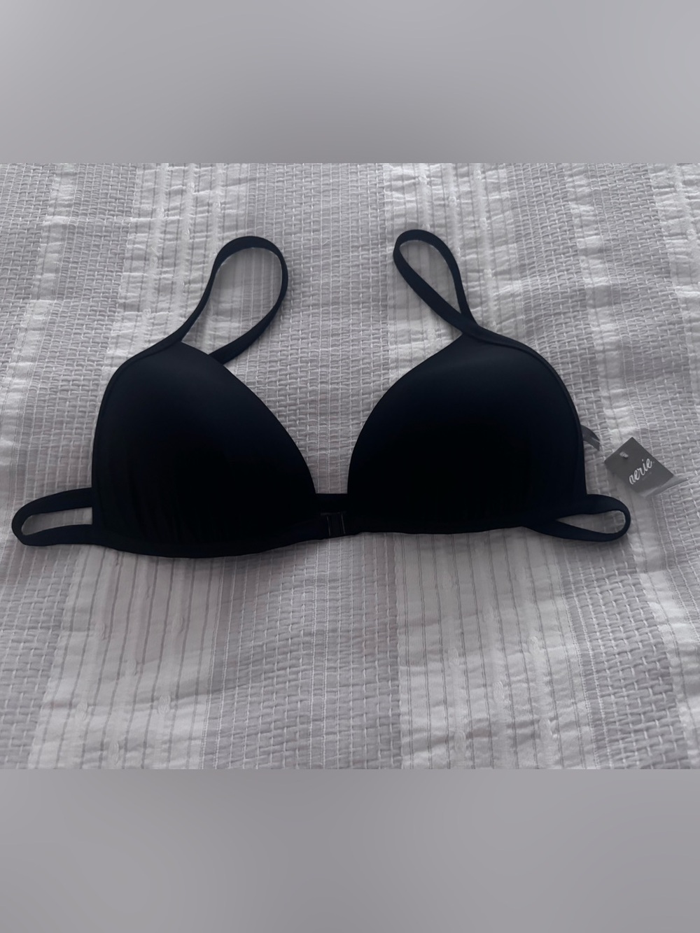 aerie Black Bikini Top - Smooth Triangle Swim Bra